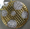 ESTATE LARGE .80CT DIAMOND 14KT YELLOW GOLD 3D CIRCULAR FLOWER CHECKER PENDANT