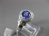 ESTATE LARGE 2.08CT DIAMOND & AAA TANZANITE 14K WHITE GOLD BEZEL ENGAGEMENT RING