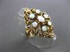 ANTIQUE EXTRA LARGE 1.40CT AAA OPAL 14KT YELLOW GOLD FILIGREE FUN RING #22962