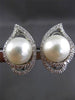 ESTATE LARGE 1.06CT DIAMOND 18KT WHITE GOLD SOUTH SEA PEARL 3D CLIP ON EARRINGS