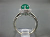 ESTATE 1.73CT DIAMOND & AAA CABOCHON GREEN AGATE 14KT WHITE GOLD ENGAGEMENT RING