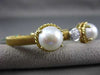 LARGE .55CT DIAMOND & AAA SOUTH SEA PEARL 18K TWO TONE GOLD 3D BANGLE BRACELET