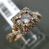 ESTATE 1.10CT DIAMOND 14K ROSE GOLD 3D SQUARE HALO INFINITY LOVE ENGAGEMENT RING
