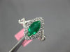 ESTATE 1.23CT DIAMOND & AAA MARQUISE CUT EMERALD 18KT WHITE GOLD ENGAGEMENT RING