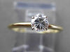 ESTATE .35CT DIAMOND 14KT TWO TONE GOLD CLASSIC SOLITAIRE FRIENDSHIP RING #23778