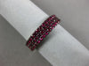 ESTATE 1.06CT AAA RUBY 14K WHITE & BLACK GOLD 3 ROW COMFORT FIT ANNIVERSARY RING