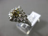 ESTATE 1.26CT DIAMOND & AAA YELLOW TOPAZ 18KT WHITE GOLD 3D FLOWER CLUSTER RING