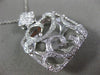 ESTATE LARGE .77CT DIAMOND 14K WHITE GOLD 3D SQUARE FOUR CLOVER FILIGREE PENDANT