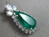 ESTATE LARGE 5.80CT DIAMOND & AAA EMERALD 14K WHITE GOLD TEAR DROP PENDANT 25759