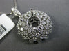 ESTATE EXTRA LARGE 1.54CT DIAMOND 18K WHITE GOLD 3D SUN BURST SEMI MOUNT PENDANT