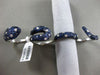 ESTATE LARGE 8.57CT DIAMOND BLUE SAPPHIRE 18K WHITE GOLD MULTI FINGER SNAKE RING