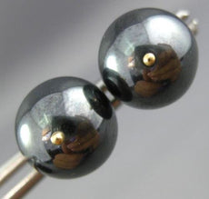 ESTATE 14KT YELLOW & BLACK GOLD 3D CLASSIC CIRCULAR STUD EARRINGS #25892