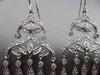 ESTATE LARGE 1.50CT DIAMOND 14KT WHITE GOLD CHANDELIER FILIGREE HANGING EARRINGS