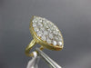 ESTATE LARGE 1.50CT DIAMOND 14KT YELLOW GOLD 3D MARQUISE SHAPE ANNIVERSARY RING