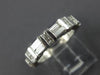 ESTATE  .90CT EMERALD & PRINCESS DIAMOND 14K WHITE GOLD ANNIVERSARY RING #15020