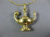 ANTIQUE 18KT YELLOW GOLD 3D CLASSIC GENIE LAMP FILIGREE FLOATING PENDANT #21865