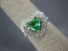 ESTATE LARGE 1.6CT DIAMOND & AAA EMERALD 18K TWO TONE GOLD HEART ENGAGEMENT RING