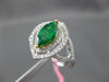 ESTATE 1.37CT DIAMOND & EMERALD 18KT TWO TONE GOLD MARQUISE HALO ENGAGEMENT RING