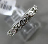 ANTIQUE .15CT DIAMOND 14K WHITE GOLD 7 STONE ETOILE OPEN FILIGREE WEDDING RING