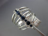 ESTATE WIDE .70CT DIAMOND & AAA SAPPHIRE 14K WHITE GOLD 3D MULTI ROW ETOILE RING
