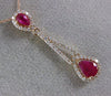 ESTATE 1.57CT DIAMOND & AAA RUBY 14KT ROSE GOLD 3D TEAR DROP FLOATING PENDANT