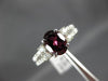 ESTATE 2.21CT DIAMOND & AAA RHODOLITE 14KT WHITE GOLD 3D OVAL ENGAGEMENT RING