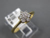 ESTATE .30CT DIAMOND 14KT YELLOW GOLD 3D CLASSIC FLOWER PROMISE FUN LOVE RING