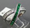 ESTATE WIDE .99CT DIAMOND & EMERALD 14KT GOLD INFINITY X LOVE CRISS CROSS RING