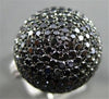 ESTATE LARGE 5.78CTW WHITE & BLACK DIAMOND 18KT WHITE GOLD CIRCULAR SHAPE RING