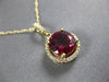 ESTATE LARGE 2.38CT DIAMOND & AAA RHODOLITE 14K WHITE GOLD 3D ROUND HALO PENDANT