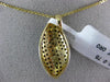 ESTATE LARGE .75CT WHITE & BLACK DIAMOND 14KT YELLOW GOLD 3D TEAR DROP PENDANT