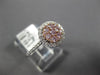 ESTATE 1.50CT WHITE & PINK DIAMOND 14KT WHITE & ROSE GOLD CLUSTER ROUND FUN RING