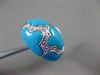 ESTATE .06CT DIAMOND & AAA TURQUOISE 14KT WHITE GOLD 3D CLOUD DESIGN FUN RING