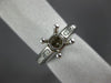 ESTATE .72CT ROUND & BAGUETTE CUT DIAMOND PLATINUM 3D SEMI MOUNT ENGAGEMENT RING
