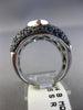 ESTATE LARGE 6.99CT BLUE TOPAZ & SAPPHIRE 18KT WHITE GOLD 3D MARQUISE FUN RING