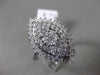 ESTATE MASSIVE 1.69CT DIAMOND 14KT WHITE GOLD CLUSTER MARQUISE COCKTAIL RING