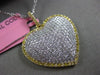 ESTATE LARGE 1.03CT FANCY YELLOW DIAMOND 18K 2 TONE GOLD PAVE HEART LOVE PENDANT