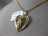 ESTATE .25CT DIAMOND 14KT YELLOW GOLD 3D OPEN HEART FLOATING LOVE PENDANT