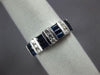 ESTATE 1.24CT DIAMOND & AAA BAGUETTE SAPPHIRE 14K WHITE GOLD 3D ANNIVERSARY RING