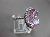 ESTATE LARGE 10.35CT AAA PINK ICE 14KT WHITE GOLD SOLITAIRE FILIGREE OVAL RING