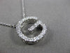 ESTATE LARGE .44CT DIAMOND 14KT WHITE GOLD 3D PAVE " G " FLOATING PENDANT #1724