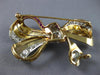 ANTIQUE 5.80CT OLD MINE DIAMOND & AAA RUBY 14KT TWO TONE GOLD PIN BROOCH #21890