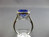 ESTATE LARGE 7.10CT DIAMOND & AAA TANZANITE 14KT WHITE GOLD HALO ENGAGEMENT RING