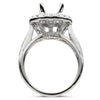 ESTATE .66CT DIAMOND 18KT WHITE GOLD 3D HALO 4 PRONG SEMI MOUNT ENGAGEMENT RING