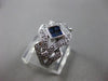 ESTATE WIDE 1.10CT DIAMOND SAPPHIRE 14K WHITE GOLD 3D OPEN FILIGREE PROMISE RING