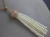 ESTATE EXTRA LARGE 1.50CT DIAMOND & AAA PEARL 18KT ROSE GOLD 3D TASSLE NECKLACE
