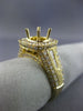 LARGE 1.52CT DIAMOND 14KT YELLOW GOLD 3D SQUARE HALO SEMI MOUNT ENGAGEMENT RING