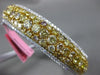 GIA LARGE 11.50CT WHITE & FANCY YELLOW DIAMOND 18K TWO TONE GOLD BANGLE BRACELET