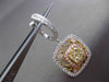 ESTATE LARGE 2.44CT WHITE & YELLOW DIAMOND 18KT TRI COLOR GOLD FILIGREE EARRINGS