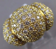ESTATE LARGE 1.85CT DIAMOND 14K YELLOW GOLD 3D MILGRAIN WEDDING ANNIVERSARY RING